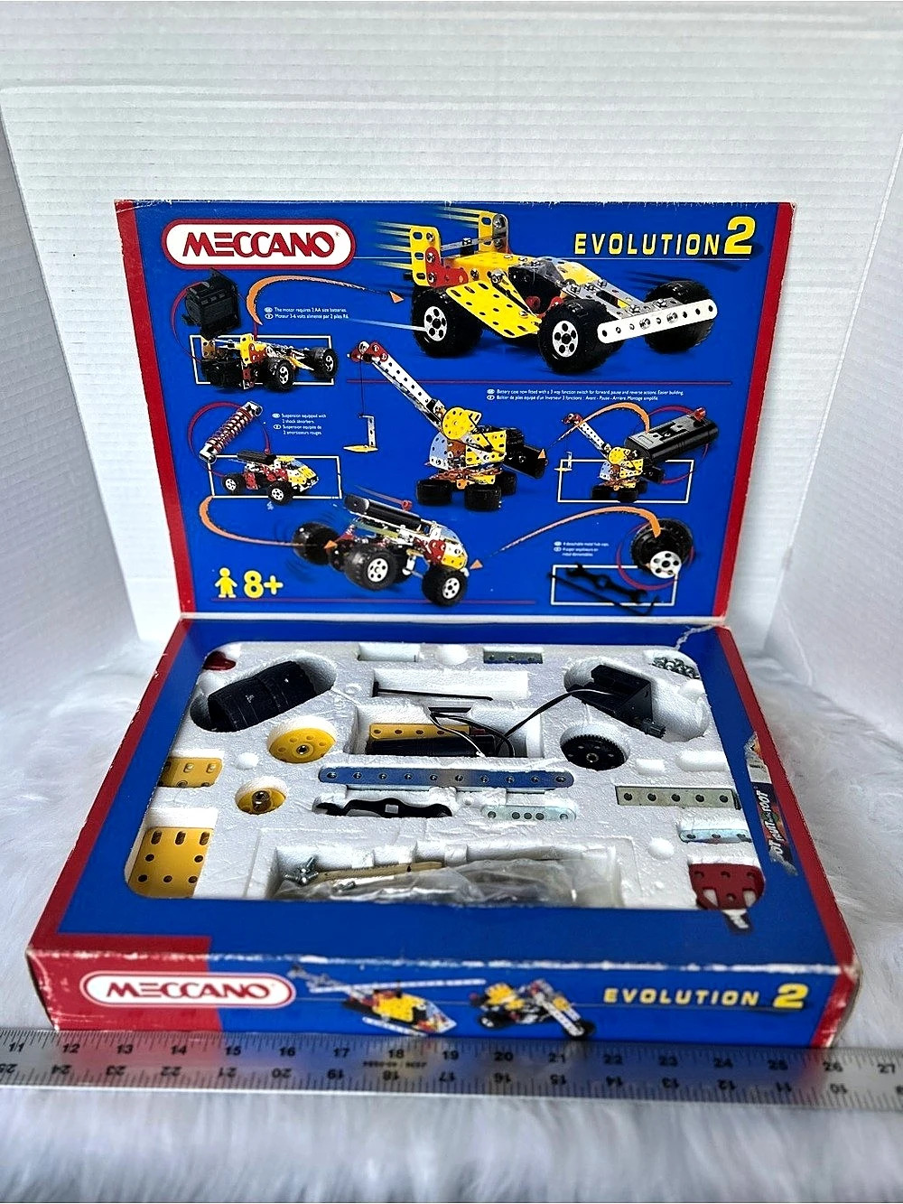 Meccano Evolution 2 Building Set Boxed Blue & Red
